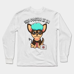 Cute small dog is a doctor Long Sleeve T-Shirt